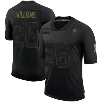 Men's Greedy Williams Cleveland Browns Limited Black 2020 Salute To Service Jersey