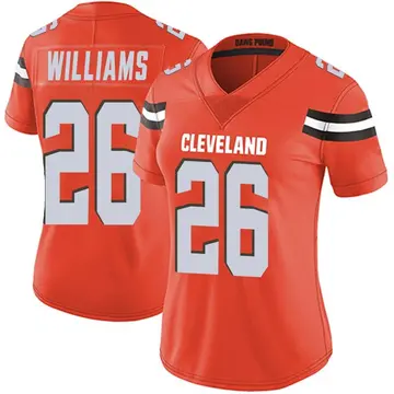 Women's Greedy Williams Cleveland Browns Limited Orange Alternate Vapor Untouchable Jersey